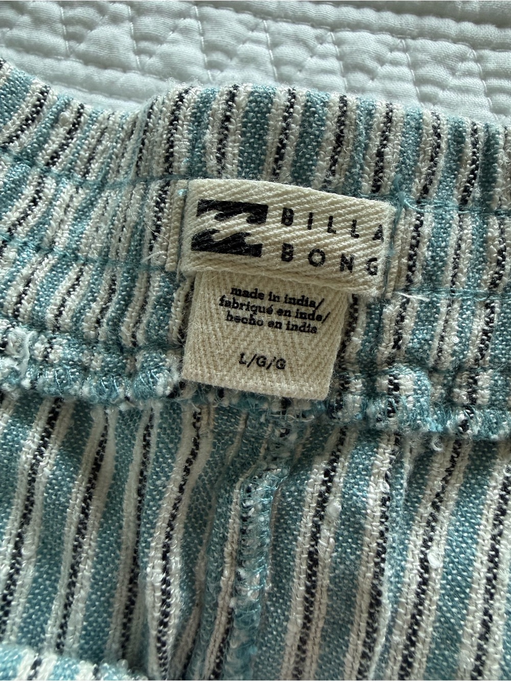 2 pairs Billabong Striped Pull-On Shorts in Coral and Teal - Picture 9 of 10